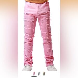 Men's Denim Jeans with Distressed Details